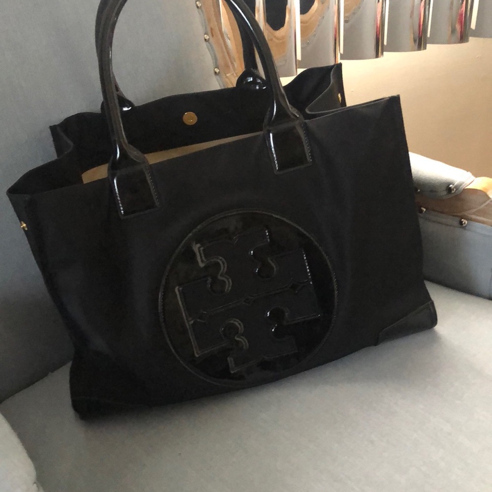 Black Tory Burch nylon large tote